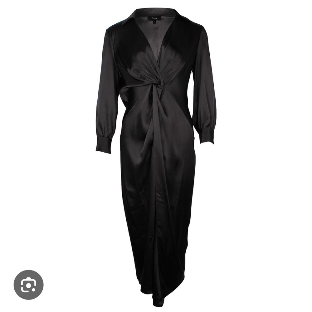 Theory Front-Twist Black Dress, Size 4